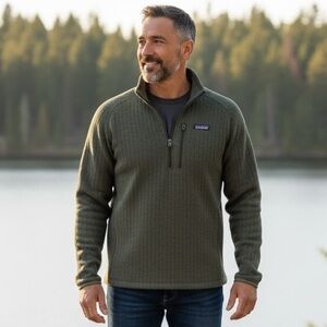 Patagonia QuarterZip Better Sweater Fleece Pullover Men Large Green Style 25300